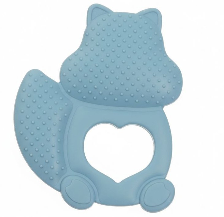 Силиконовый прорезыватель-грызунок Бельчонок, голубой