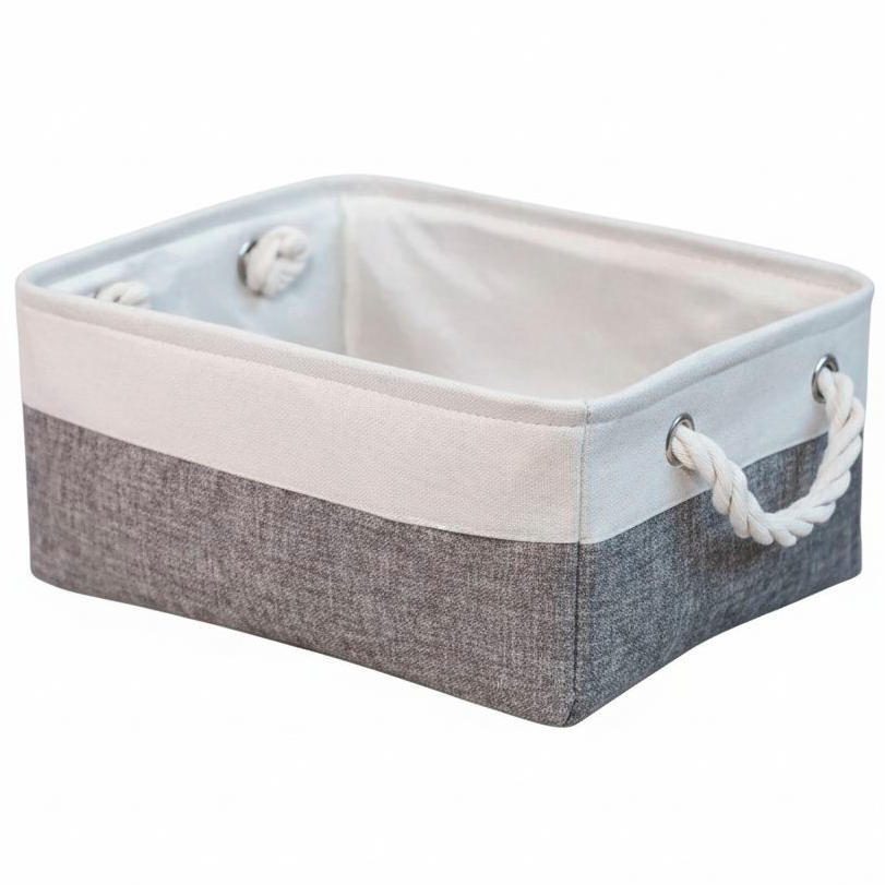 Корзина для хранения серая 36х26х17 см