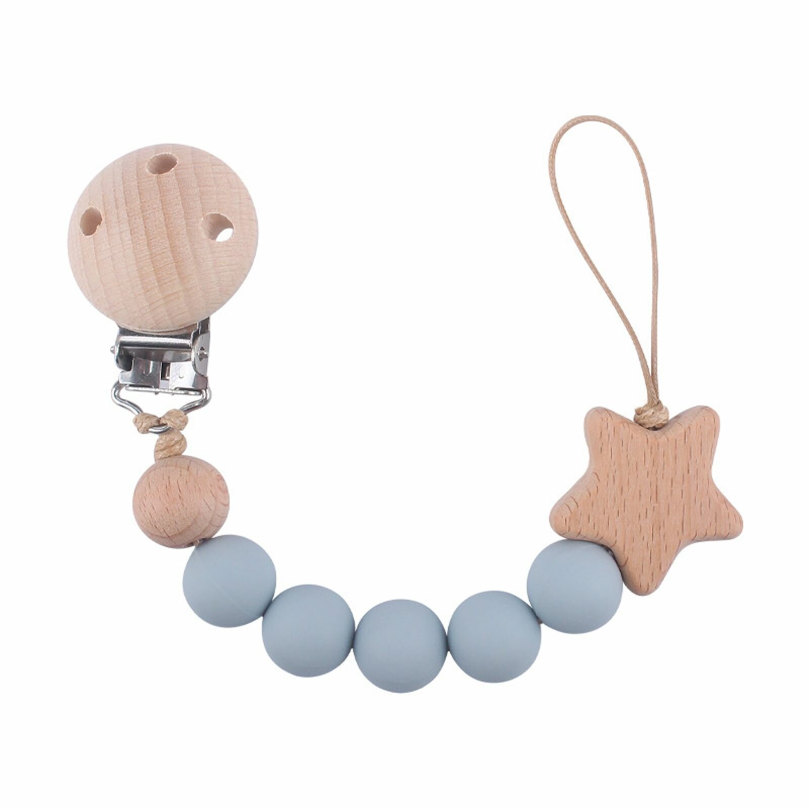 Держатель для пустышки, серо-голубой