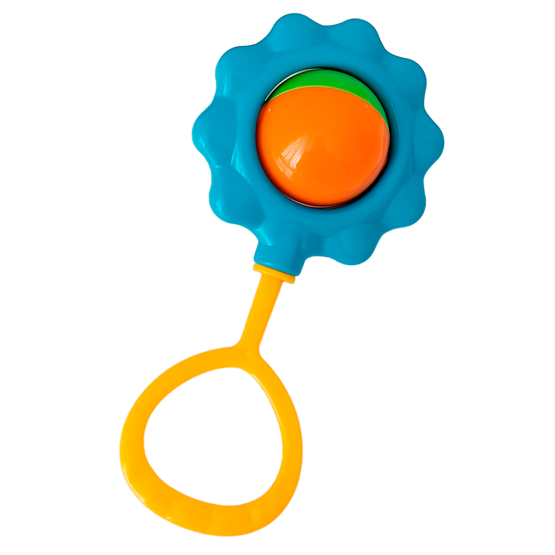 Погремушка Цветок голубая