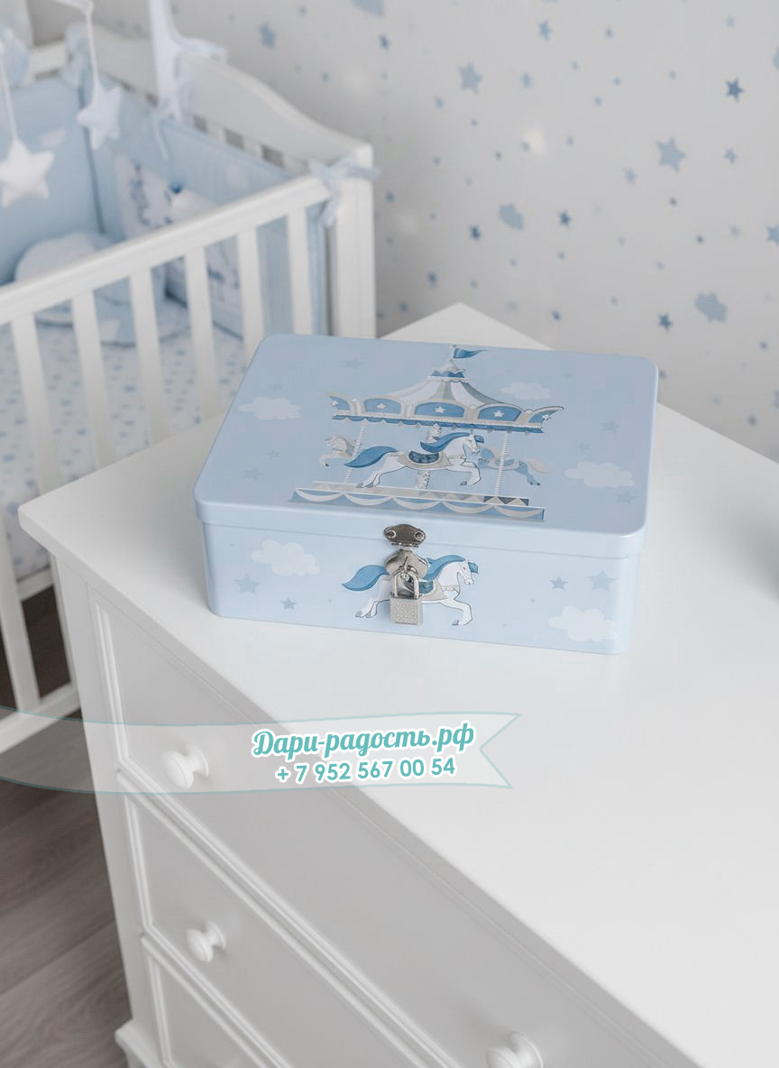 Торт из памперсов "Лошадки и Зайка" со шкатулкой 24 см