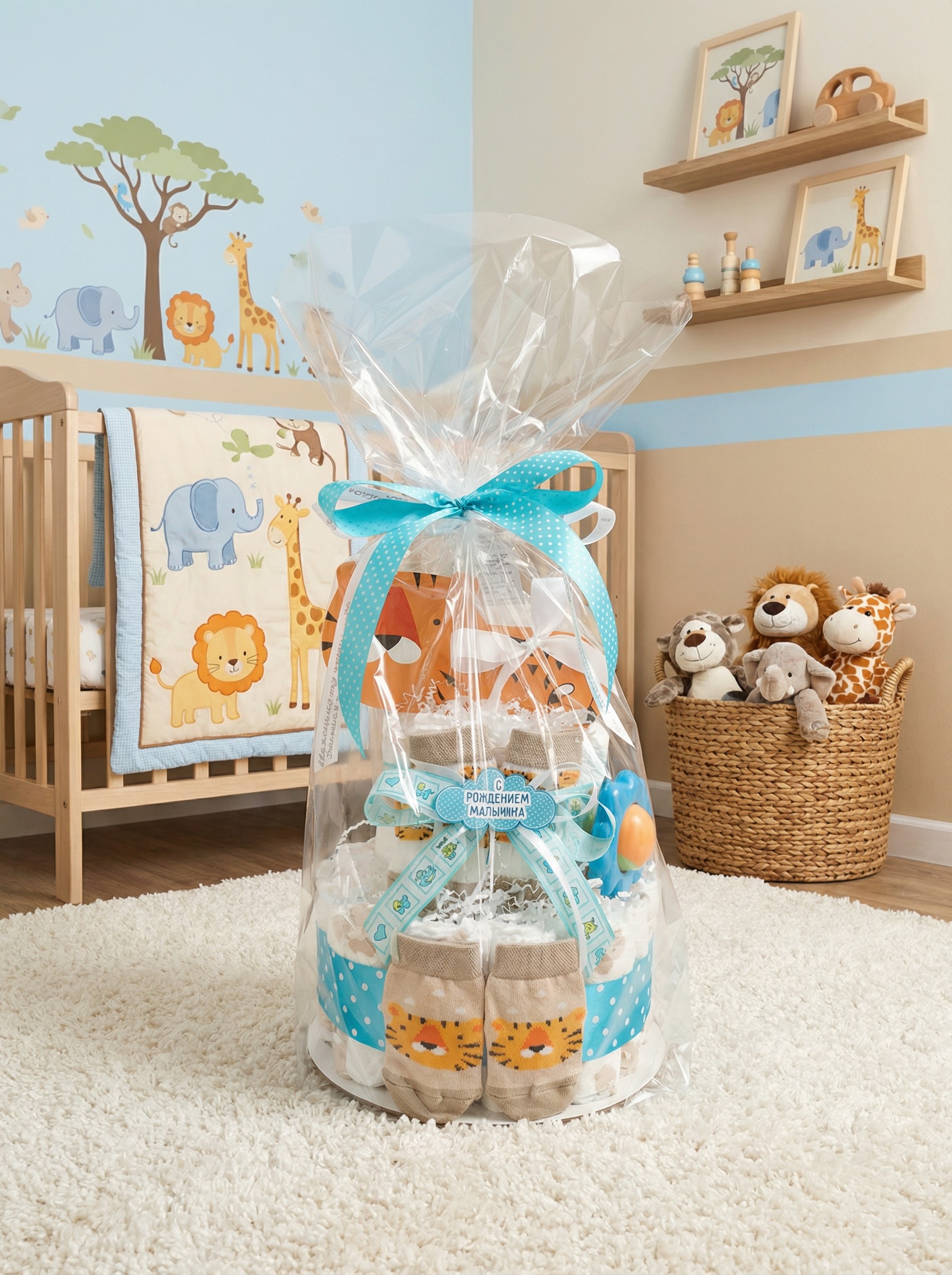 Тортик из подгузников для мальчика "Тигр"