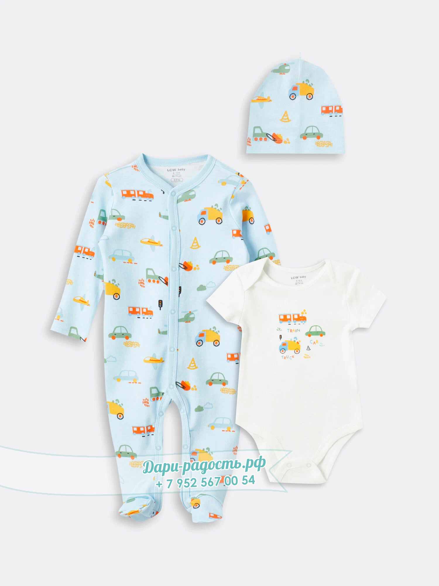 Большой торт из памперсов "Птенчик и машинки"