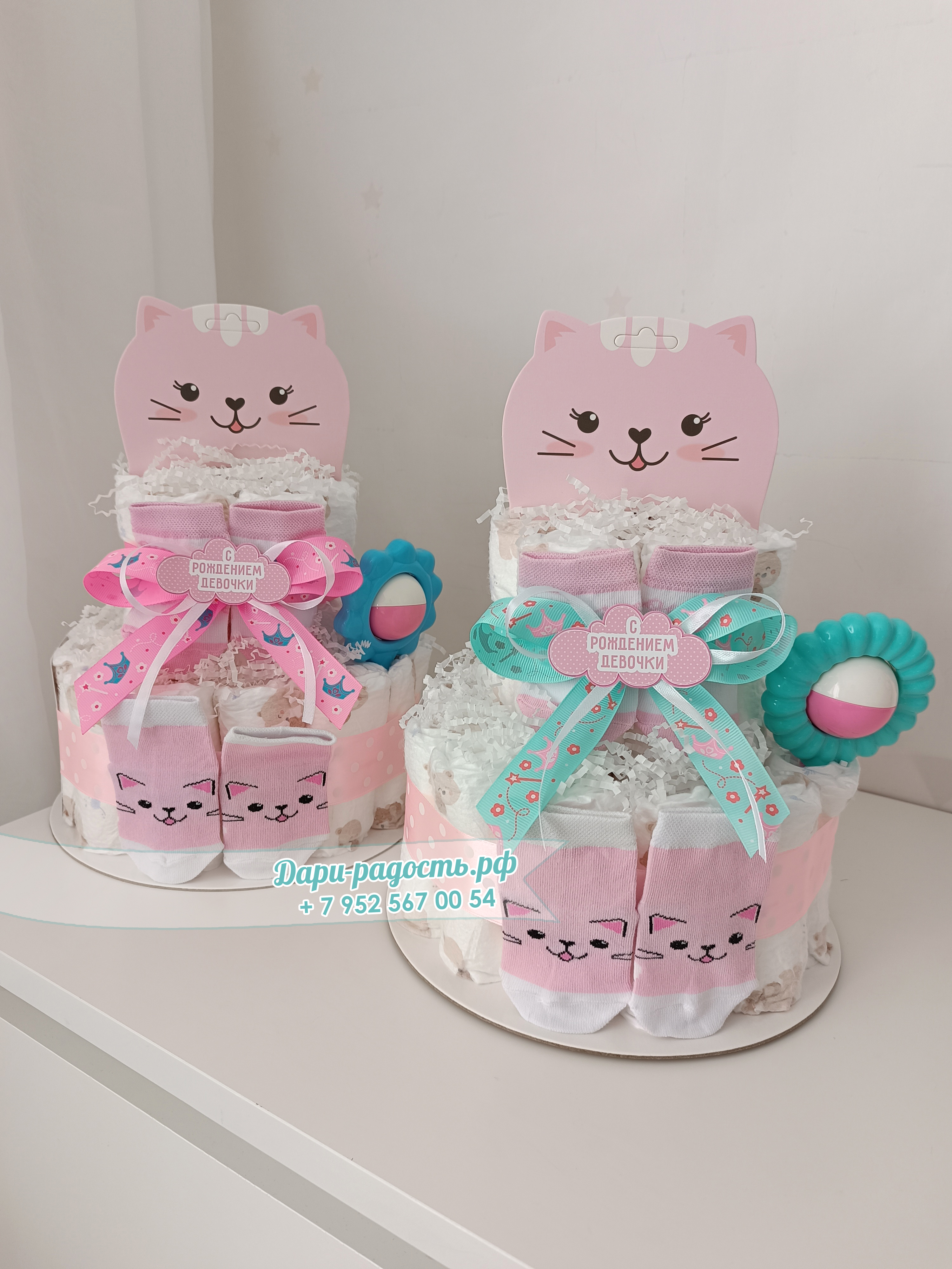 Торт из подгузников для девочки 