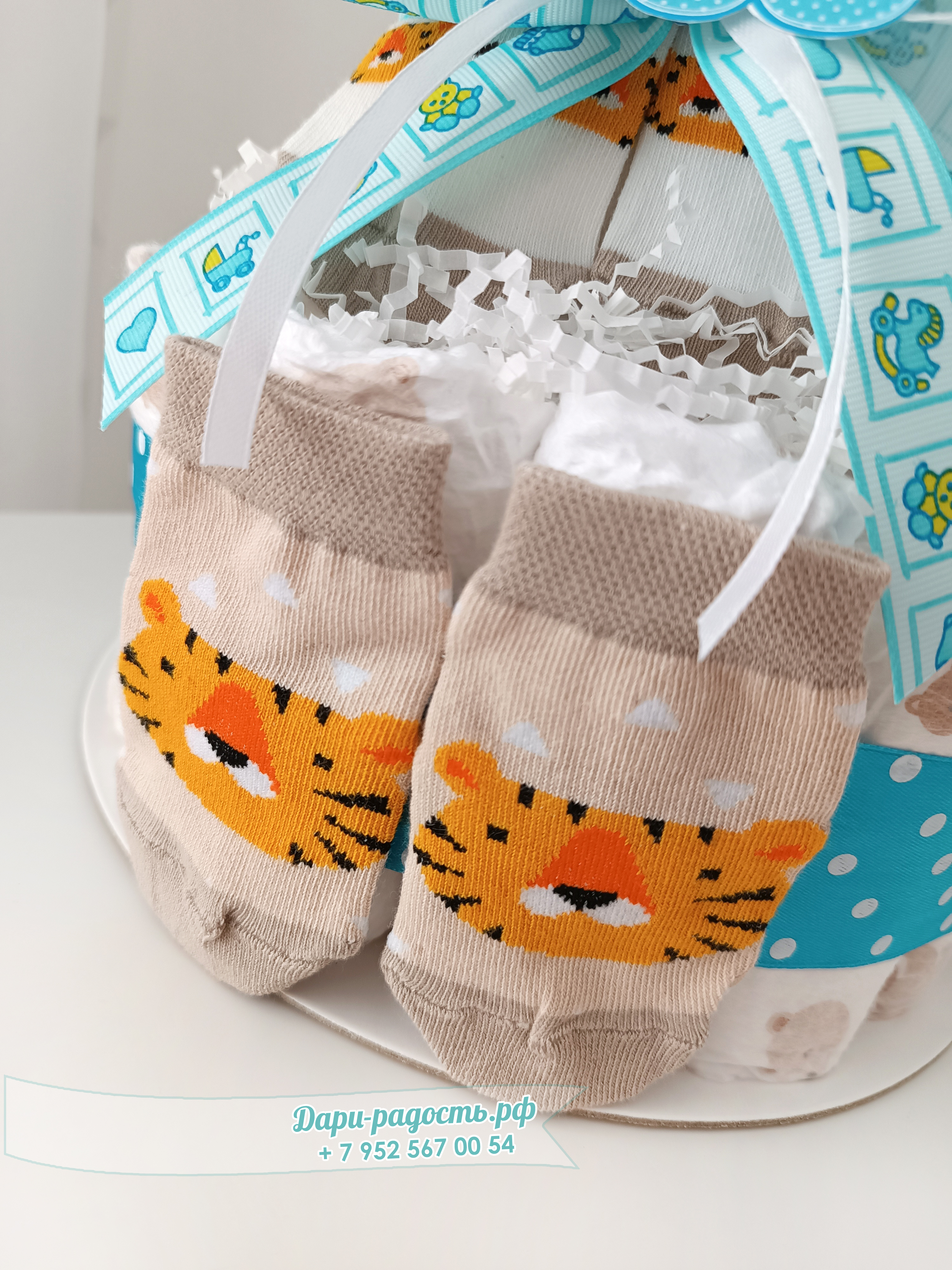 Тортик из подгузников для мальчика 