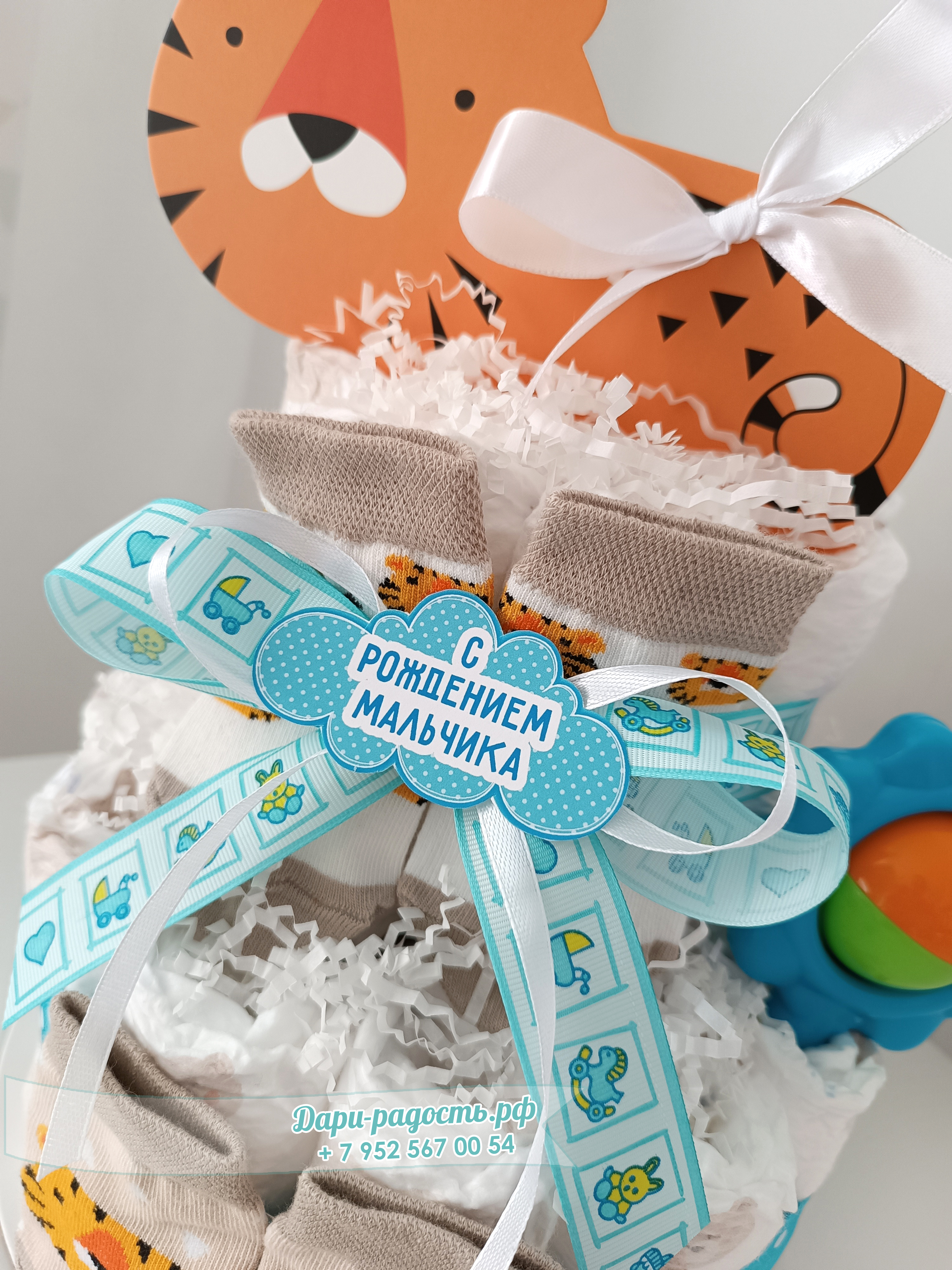 Тортик из подгузников для мальчика 